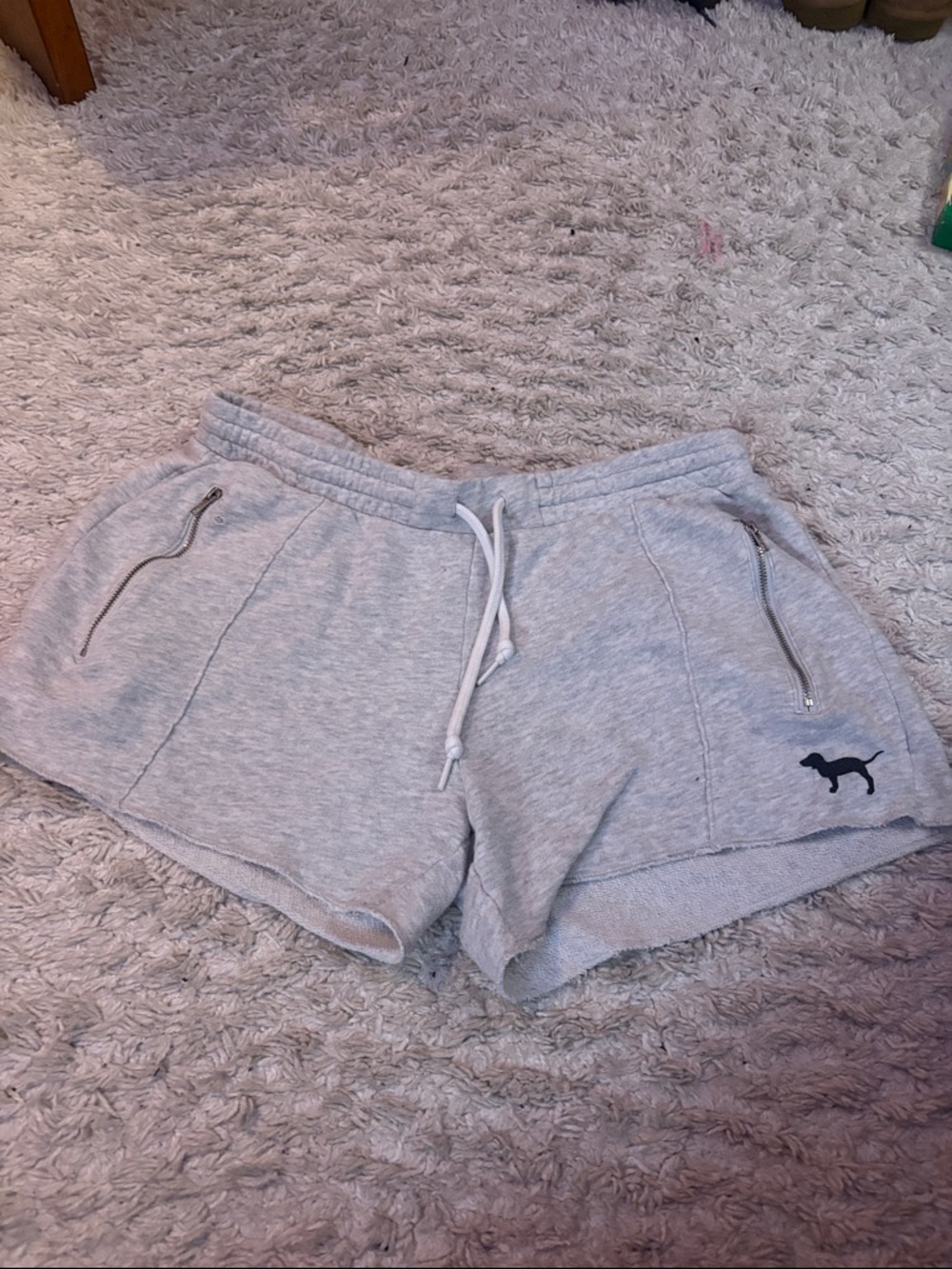 PINK Victoria's Secret Light Gray Fleece Athletic Shorts